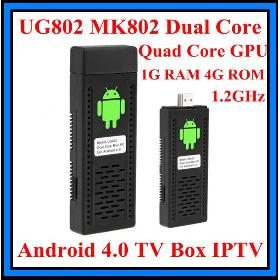 802 Dual Core Mini PC (802) Android 4.0 TV Box IPTV 1.2GHz Cortex-A9 Quad Core GPU 1G 4G ROM HDMI FREE SHIPPING