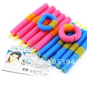 free shipping Simple DIY Self-adhesive Magic EPE Foam Hair Roll Stick (12 pcs) #8771