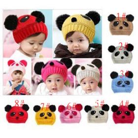 8 Colors Winter Children's Knitted Hat Cartoon Loverly Spring Panda Beanies Winter Hat Toddler Boys Knitting Cap