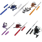 2014 New 6 Colors Portable Pesca Mini Aluminum Baitcasting Pocket Pen Fishing Rod Pole + Reel Wholesale