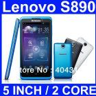 In stock! Lenovo S890 Phone Android4.0 MTK6577 Dual-core 1.2G Dual-SIM 3G 5.0