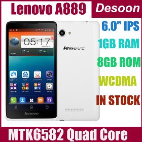 6 inch Lenovo A889 3G Smartphone Android 4.2 960x540 MTK6582 Quad Core 1.3GHz 1G 8G ROM 8.0MP WiFi GPS WCDMA/vicky
