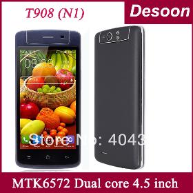 Free shipping!8 Cell Phones 512MB 4GB ROM MTK6572 Dual core 4.5 inch IPS dual sim 3G GPS Android phones/Amy