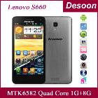 In Stock Lenovo S660 1GB 8GB Rom Android 4.2 mobilephone MTK6582 Quad Core Russian Free Shipping S660/Amy