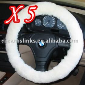 Wholesale 5pcs/lot 100% BRAND NEW Wool Vehicle Auto Car Steering Wheel Cover Free Shipping