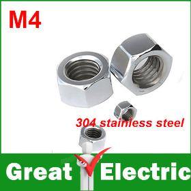 100pcs/lot DIN934 M4 Stainless Steel Hex Full Nuts Free Shipping #LM004