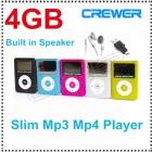 NEW Mini Slim 4GB LCD Screen Mp3 Player + FM Radio &Built In Speaker