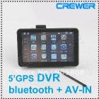 GPS DVR HD 800*480 5inch gps with bluetooth AV IN DDR128M GIFT 8GB CARD free ship