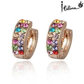 Italina Rigant 2014 New Arrival Austrian Crystal Hoop earring Made With Crystal Stellux 18K Rose Gold Plated #RG81963