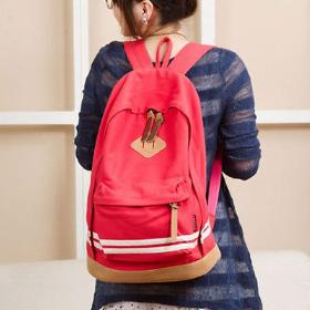 Stylish Girl Canvas Backpack Student Girl School travel Rucksack Bag