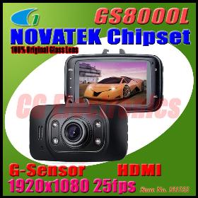 100% GS8000L NOVATEK chipset Glass Lens 192080P 25fps Car DVR 2.7" LCD Car Recorder Video Dashboard Camera G-sensor
