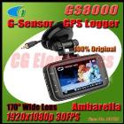 100% GS8000 Ambarella Chipset H.264 Car DVR w/GPS/G-Sensor Full HD192080p 30FPS/2.7' TFT LCD/HDMI/170 degrees lens