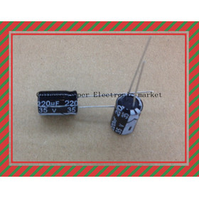 Free Shipping 200pcs 220uF 35V 105C Radial Electrolytic Capacitor 8x12mm