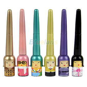(Min. Mix Order) Cosmetic Waterproof Liquid Eyeliner Pen Makeup in Cute Dool Bottle Women Beauty Care Eye Liner 1NNA