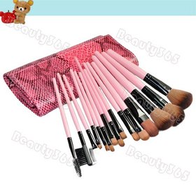 2014 New Arrival 15pcs Deluxe Professional Pink Makeup Brush Set With Case Cosmetic Brushes Free Shipping 4389