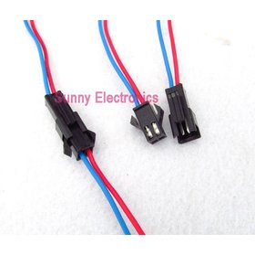 10 Sets JST 2.54mm SM 2-Pin 2 Way Multipole Connector plug With Wire (10pcs male+10pcs female) free shipping