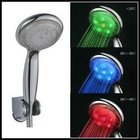 Bathroom led temperature control 3 color (Red Blue Green) lights hand held showerhead Free shipping