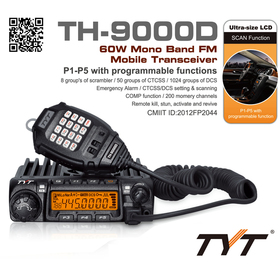  TYT TH-9000 D Ham Taxi Truck Car Mobile Radio 220-260MHz VHF 60W Transceiver +Scrambler 200CH DTMF 2 Tone 5 Tone 1750Hz