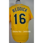 Free Shipping,Cheap,#16 Josh Reddick Yellow Men's Baseball jerseys Sale,Embroidery and Sewing Logos,Discount Activewear