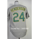 Free Shipping,Cheap,#24 Rickey Henderson Gray Men's Baseball jerseys Sale,Embroidery and Sewing Logos,Discount Activewear