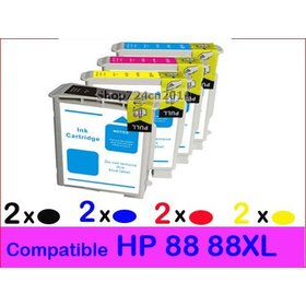 8 pcs New Compatible ink cartridge for HP Officejet Printer K550 K5400 K8600 L7580 88/88XL