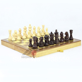 Free Shipping Classic Portable Folding Chess Set With Chessboard Wooden Chess Game Traditional Chessmen