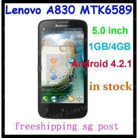 black white 52 languag free shipping airmail 5 inch Lenovo A830 phone Quad-core CPU 4GB ROM 1GB 8.0M Camera