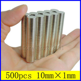 500 / Pack 10mm x 1mm N35 Neodymium Magnets Powerful Strong Earth Disc Neo NdFeB Magnet For Warhammer Craft Model Fridge