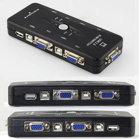 USB 2.0 KVM 4 PORT VGA Keyboard Mouse Switch Box SPC-281286