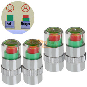 4 x 2.4 Bar Car Tyre Tire Air Pressure Monitoring System Warning Indicator Tire Valve Stem Caps for Auto Vehicle Truck