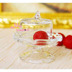 Free Shipping ! 1/12 Dollhouse Miniature Glass Transparent Dessert Pot Plate 1 PCS
