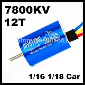 Brushless Motor Fire Dragon 3 Chase 2 Poles 12T 7800KV 130-2030 3G2P Sensorless For 1/16 1/18 RC Car with free shipping
