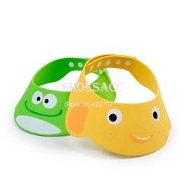 New Soft Safe Shampoo Bath Shower Adjustable Cap Kids Children's Wash Hair Eye Shield Hat Green/Yellow Drop shipping 1