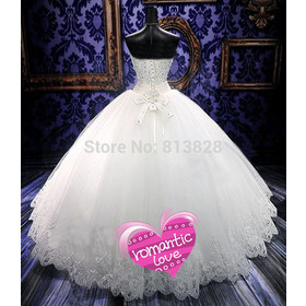 Custom-made Sexy Tube Top Royal Lace up Ball Gown Wedding Dress 2014 Luxucy Wedding Gown Bridal Gown Vestido De Novia