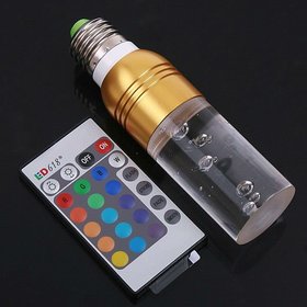 Free Shipping 3W E27 RGB Lights Crystal LED Light Bulb + Remote Control 220V [LedLightsMap ] pack of 1