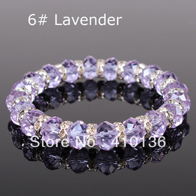 SBR771 Classic Crystal Bracelet 10mm Crystal Beads 8mm Crystal Wheels 16 Colors Free Shipping