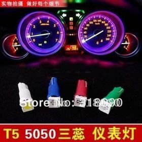 100pcs 5050 LED Bulbs with Wedge Base for Dashboards(Gauge bulbs)