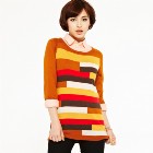 VANCL Grace Color Block Sweater (Women) Yellow SKU:685354