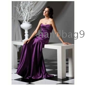 Empire  strapless Floor-Length bridesmaid dress/evening dress/ prom dress/dinner jacket/formal dress/wedding dress