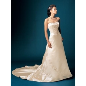  2012 wedding dress, White / ivory Embroidery satin  gowni   8