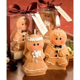 Adorable Gingerbread Bride & Groom Candle Favors