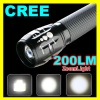 Zoomable 3 Mode CREE LED Aluminum Flashlight Torch 200 lumen  + Holster