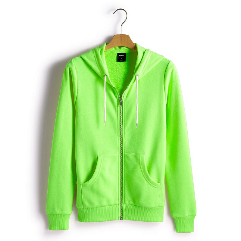 lime green zip hoodie