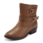 VANCL Fashion Metal Button Boots (Women) Brown SKU:525555