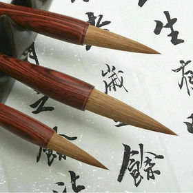 Escova de escrita chinesa cabelo lobo combinação 3pcs