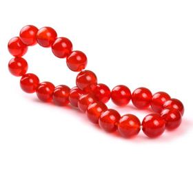 Natural Red Agate Beads Cerise Bracelet 18mm x 12pcs