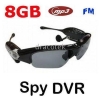Wholesale-2PC*4GB/8GB Spy sunglass camrecorder Spy DVR sunglass /spy camera sunglass+camera+MP3 +FM radio, for surveillance or fun free shipping-shinystore