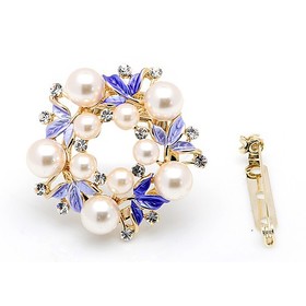 Dual Purpose Crystal Garment Brooch Rhinestone Pashimina Clip Scarf Clips Wedding Bridal Dress Pearl Brooch Pin