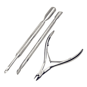 Hot Marketing Cosmetic Essential Stainless Steel Nail Tool Kits Scissor Nipper Cuticle Pusher Dead Skin Remover 3pcs/set