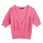 VANCL Cassandra Knit Crop Sleeve Cardigan (Women) Pink SKU:193812